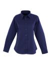 UC703 Ladies Pinpoint Oxford Fill Sleeve Shirt Navy colour image